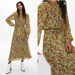 Aritzia Little Moon Verbenna Floral Longsleeves Dress Size Small
